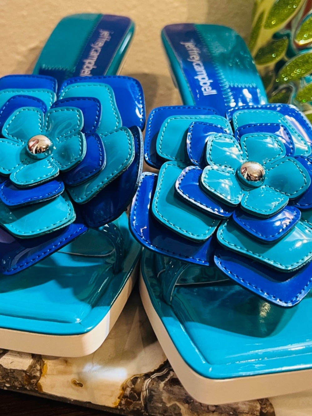 Brand New Jeffrey Campbell Planted Blue Combo Sandals - Picture 8 of 9
